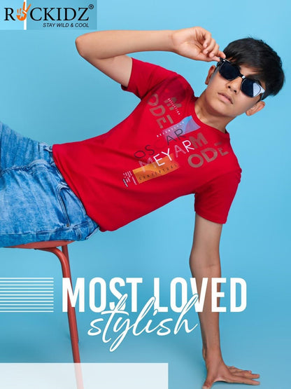 Rk 1033 Rockidz Cotton Biowashed Boys Tshirt Wholesaler India