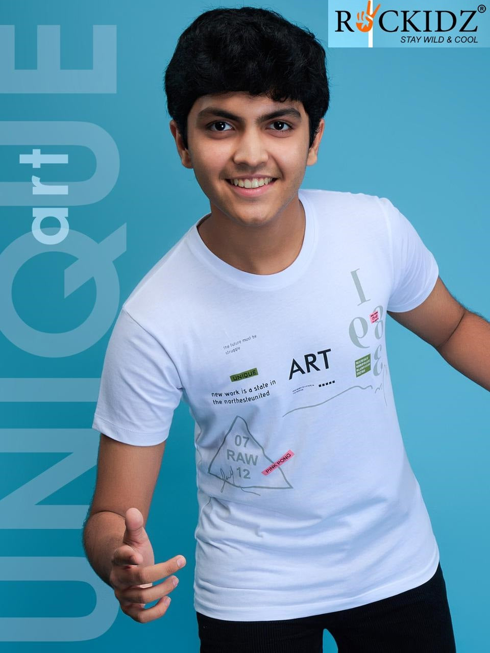 Rk 1033 Rockidz Cotton Biowashed Boys Tshirt Wholesaler India