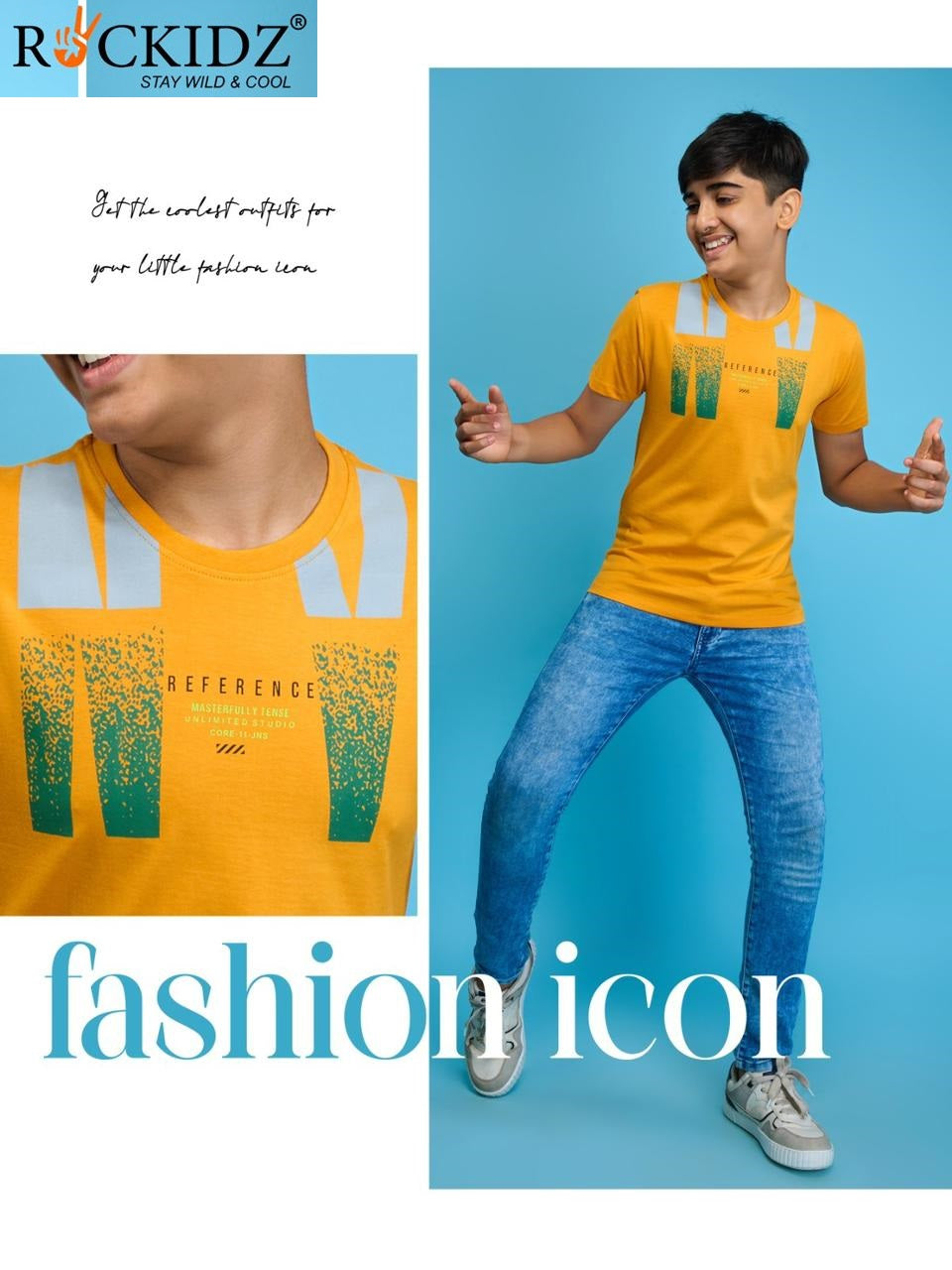 Rk 1033 Rockidz Cotton Biowashed Boys Tshirt Wholesaler India