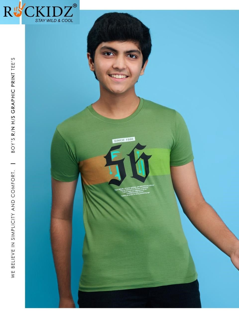 Rk 1033 Rockidz Cotton Biowashed Boys Tshirt Wholesaler India