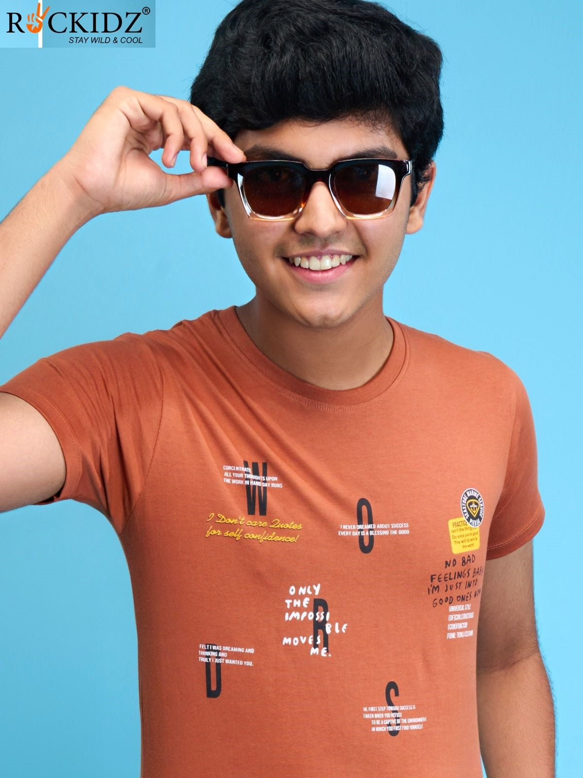 Rk 1033 Rockidz Cotton Biowashed Boys Tshirt Wholesaler India