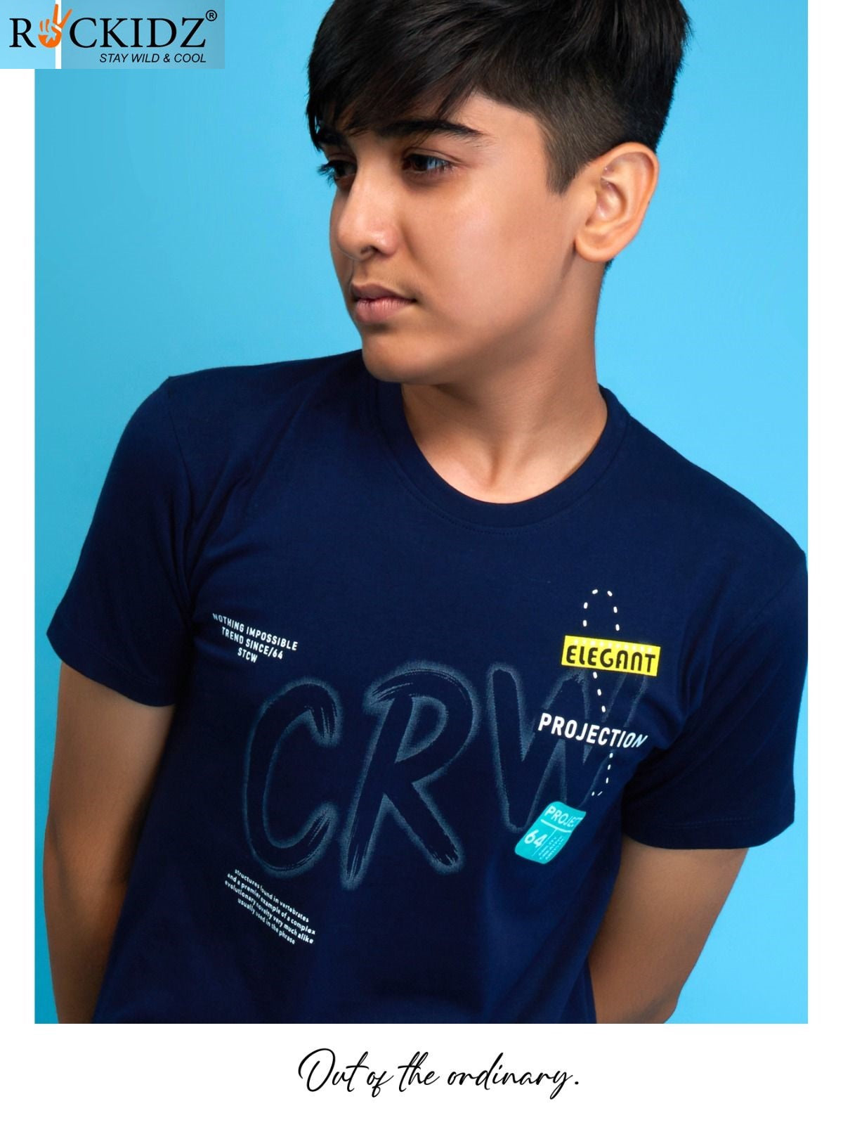 Rk 1033 Rockidz Cotton Biowashed Boys Tshirt Wholesaler India
