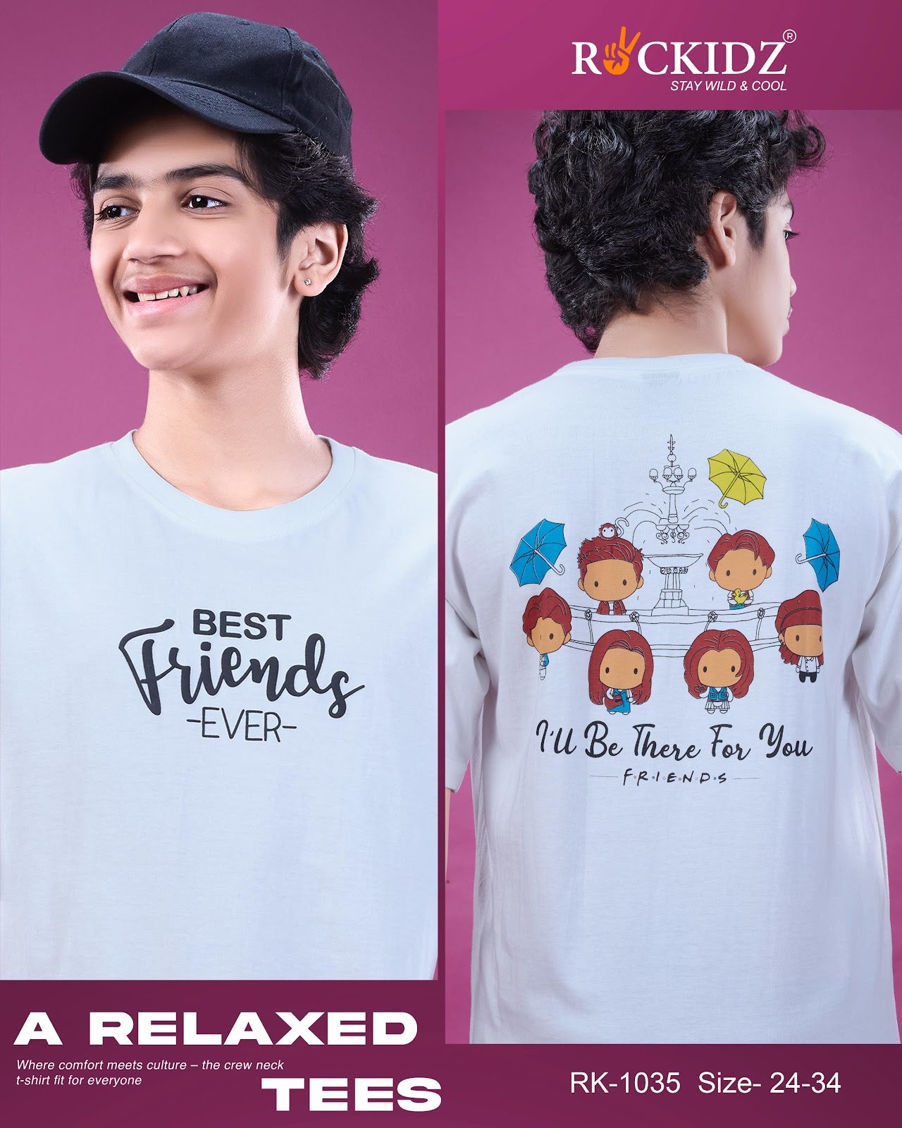 Rk 1035 Rockidz Cotton Biowashed Boys Tshirt Wholesale Rate