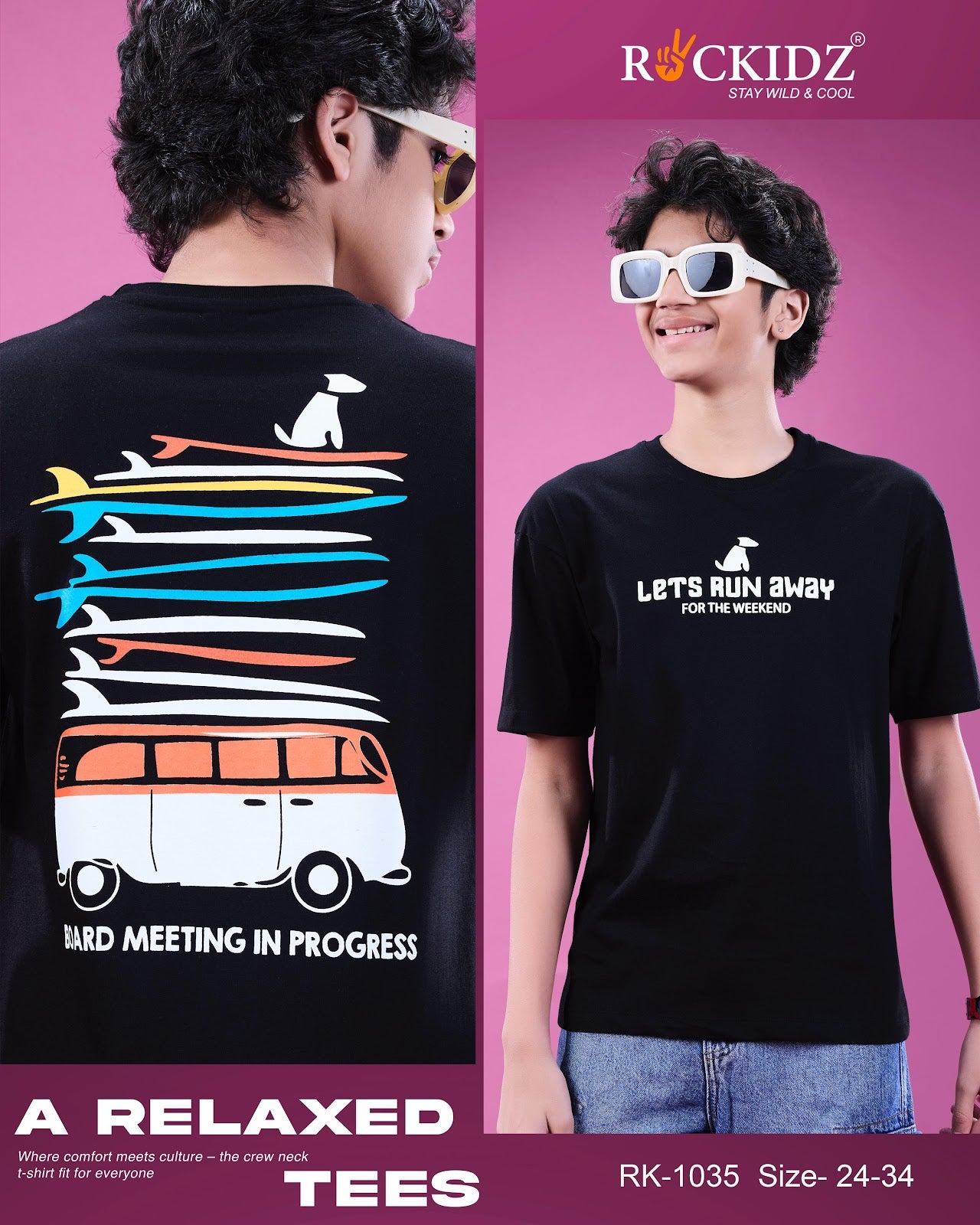 Rk 1035 Rockidz Cotton Biowashed Boys Tshirt Wholesale Rate