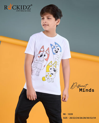 Rk 1039 Rockidz Cotton Biowashed Boys Tshirt Exporter Ahmedabad