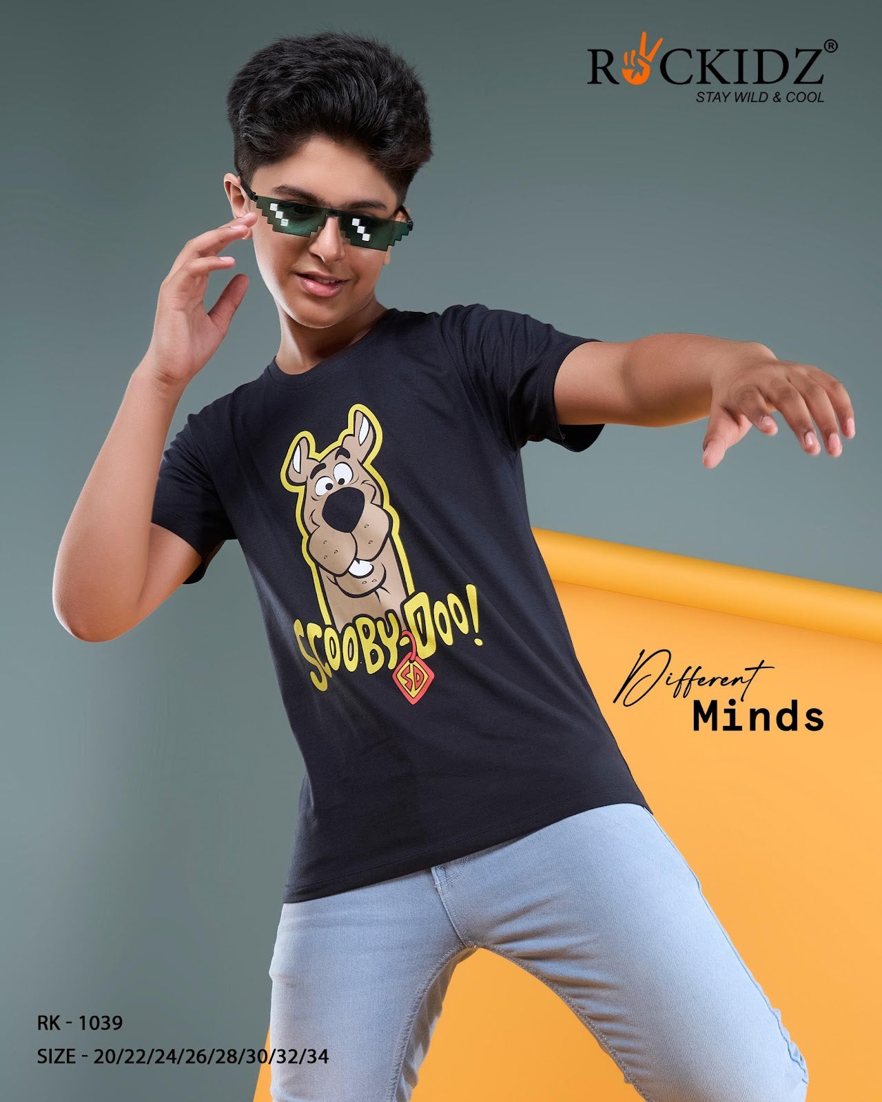 Rk 1039 Rockidz Cotton Biowashed Boys Tshirt Exporter Ahmedabad