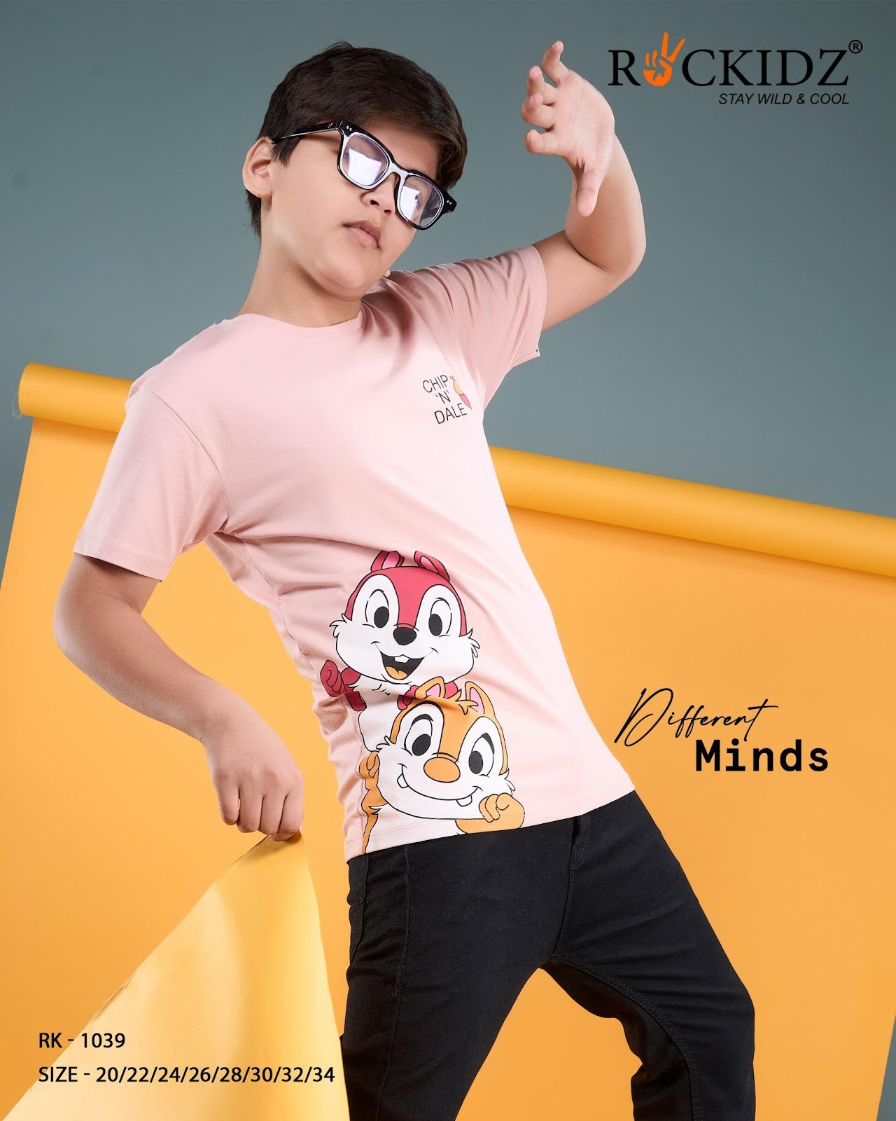 Rk 1039 Rockidz Cotton Biowashed Boys Tshirt Exporter Ahmedabad