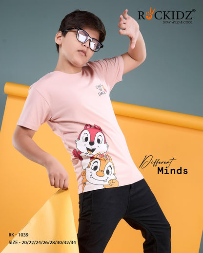 Rk 1039 Rockidz Cotton Biowashed Boys Tshirt Exporter Ahmedabad