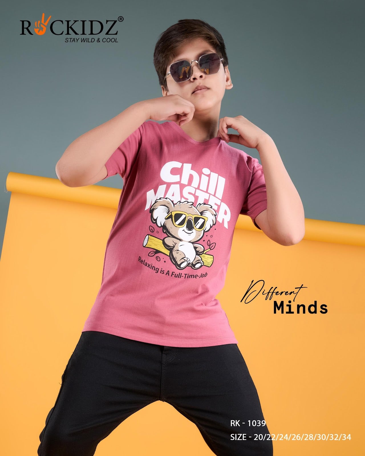 Rk 1039 Rockidz Cotton Biowashed Boys Tshirt Exporter Ahmedabad