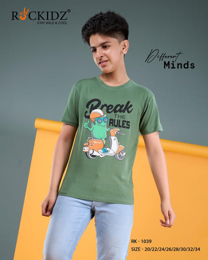 Rk 1039 Rockidz Cotton Biowashed Boys Tshirt Exporter Ahmedabad