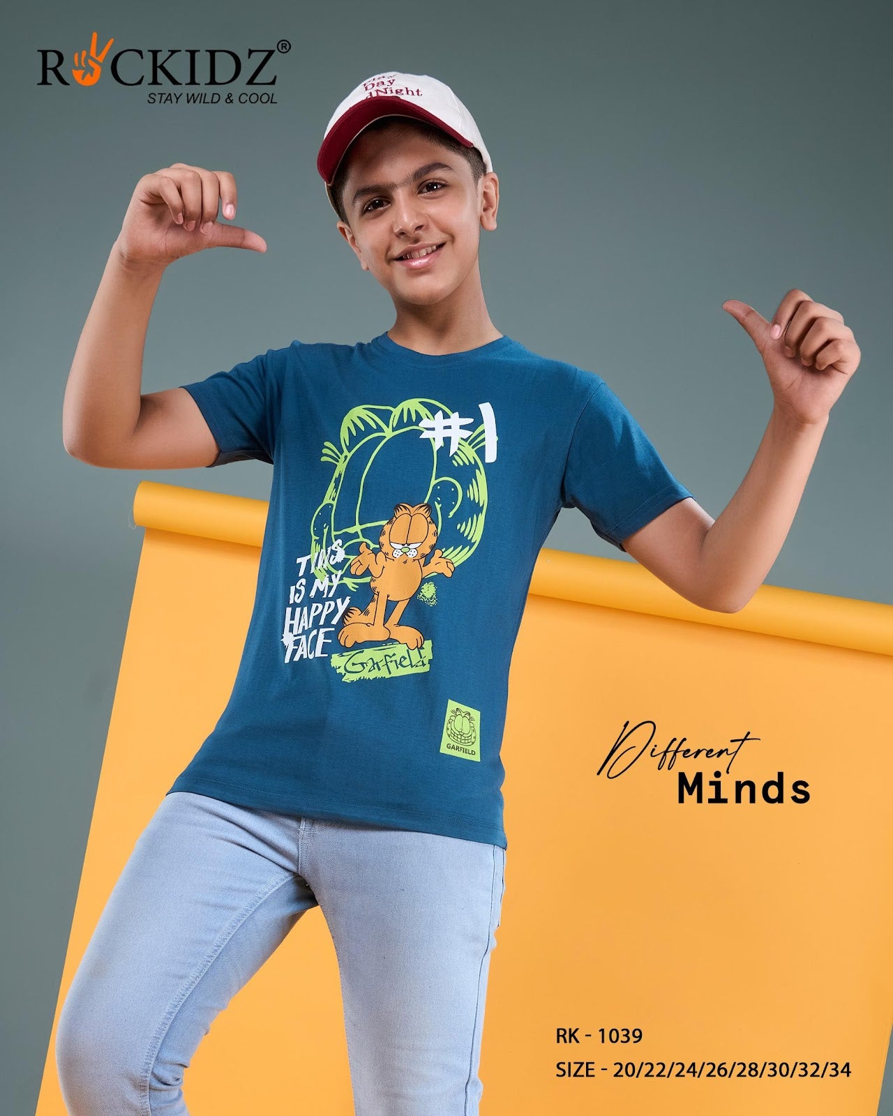 Rk 1039 Rockidz Cotton Biowashed Boys Tshirt Exporter Ahmedabad