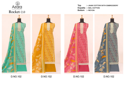 Rocket 2.0 Radhika Fashion Jaam Cotton Pant Style Suits Exporter Gujarat