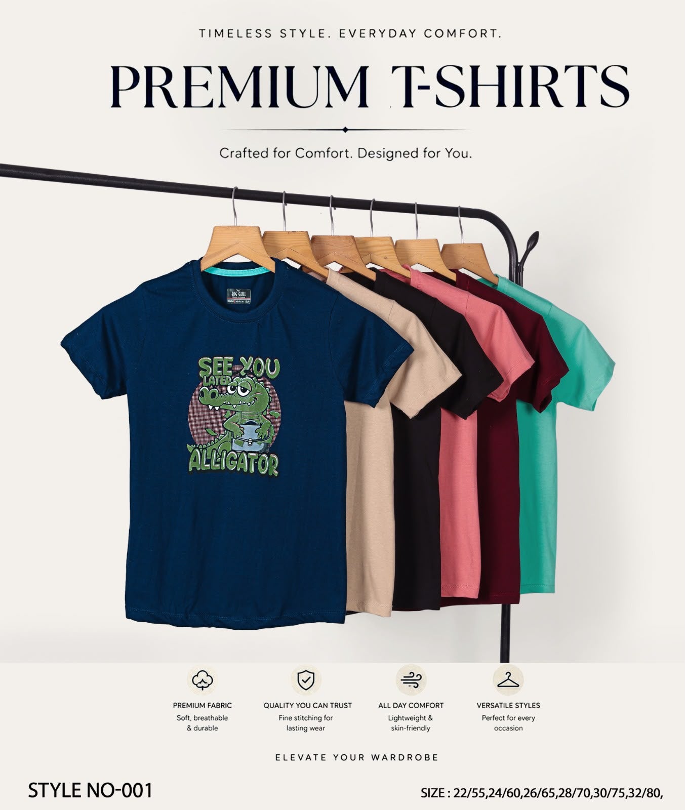 Rocket Big Gull Biowash Boys Tshirt Exporter Gujarat