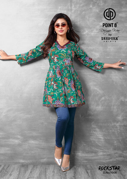 Rockstar Deeptex Prints Cotton Designer Long Top Wholesale Price