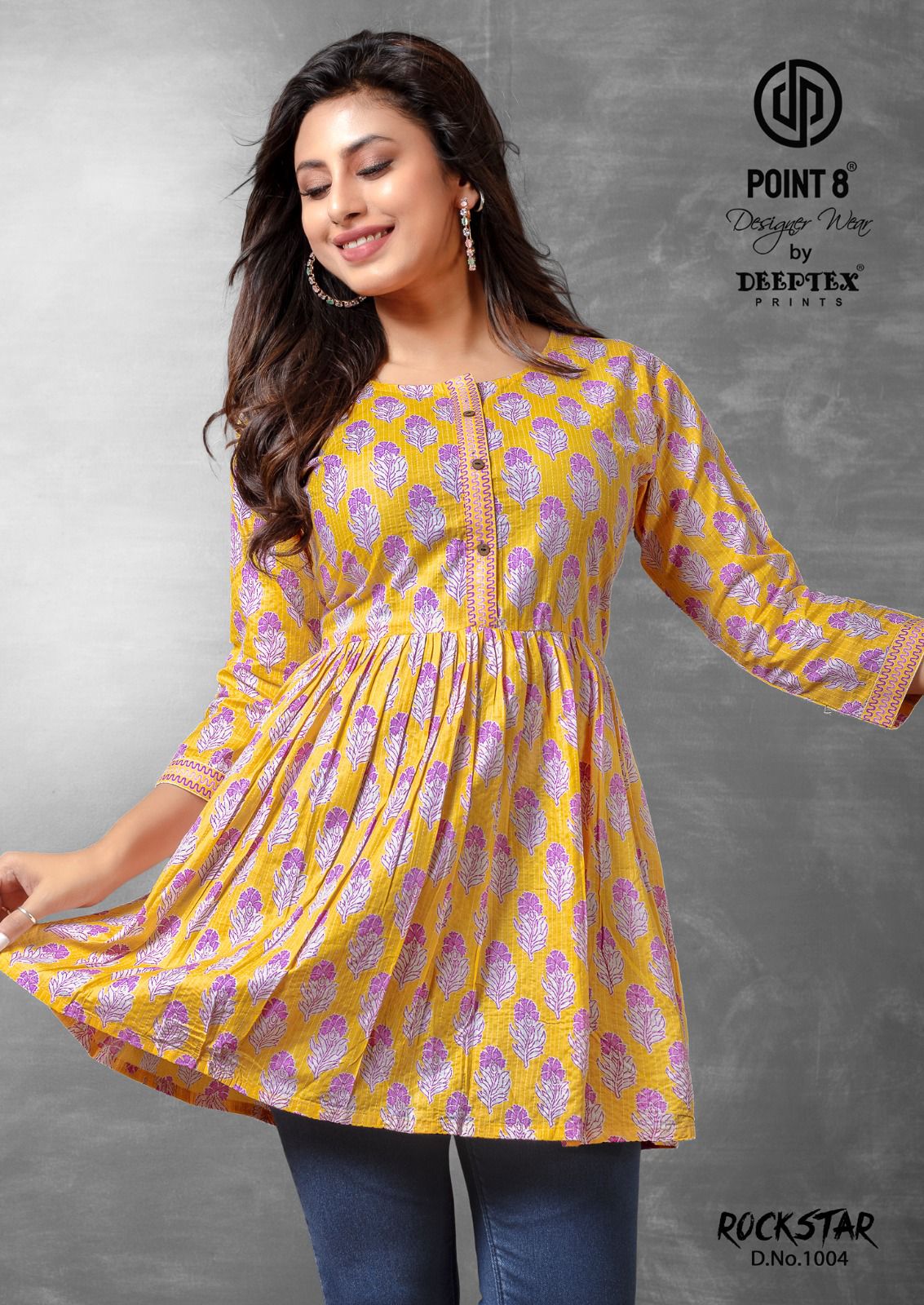 Rockstar Deeptex Prints Cotton Designer Long Top Wholesale Price