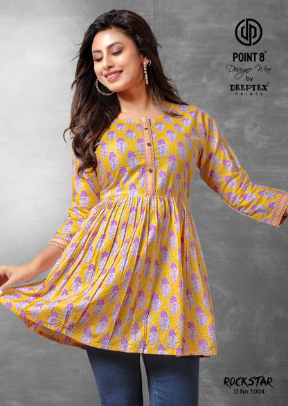 Rockstar Deeptex Prints Cotton Designer Long Top Wholesale Price