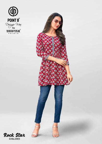 Rockstar Vol 2 Deeptex Prints Cotton Designer Long Top Wholesale Price