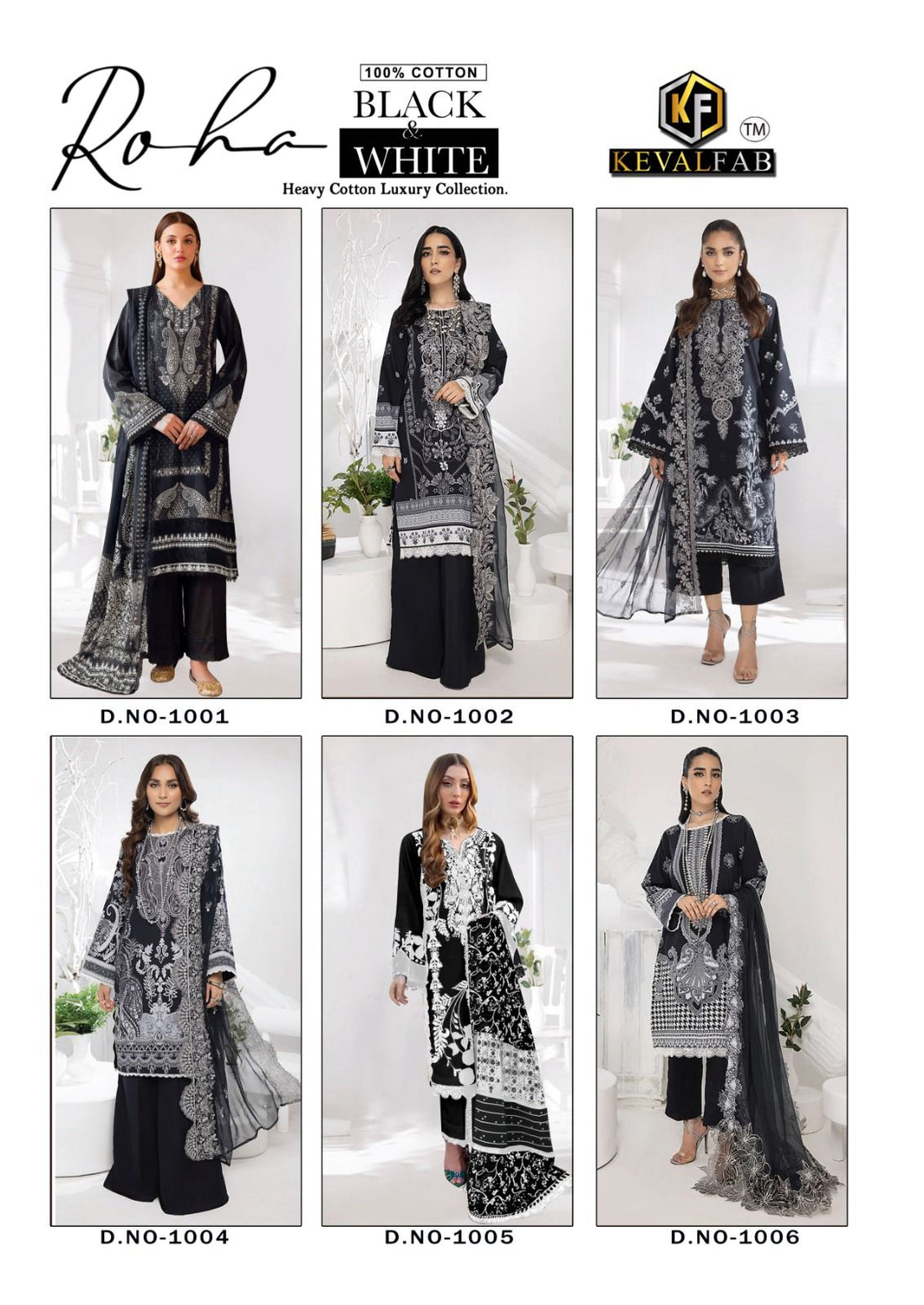 Roha Black-White Keval Fab Cotton Karachi Salwar Suits – Kavya Style Plus