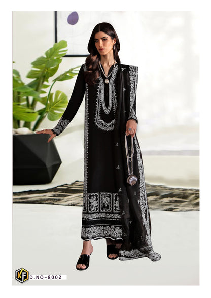 Roha Black And White Vol 8 Keval Fab Heavy Cotton Karachi Readymade Suits Wholesaler