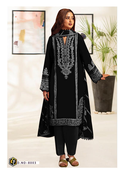 Roha Black And White Vol 8 Keval Fab Heavy Cotton Karachi Readymade Suits Wholesaler