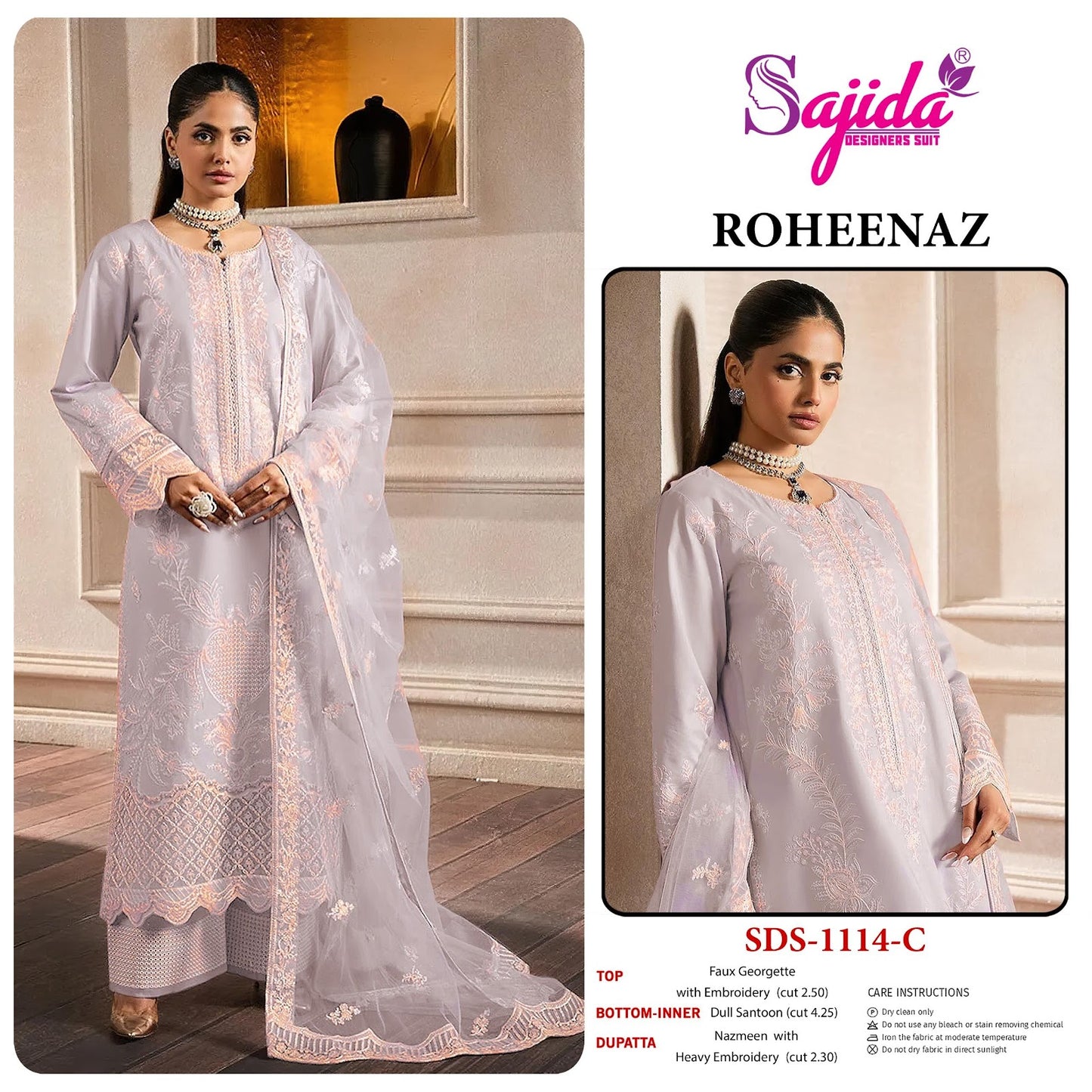 Roheenaz Sajida Georgette Pakistani Salwar Suits Supplier Gujarat