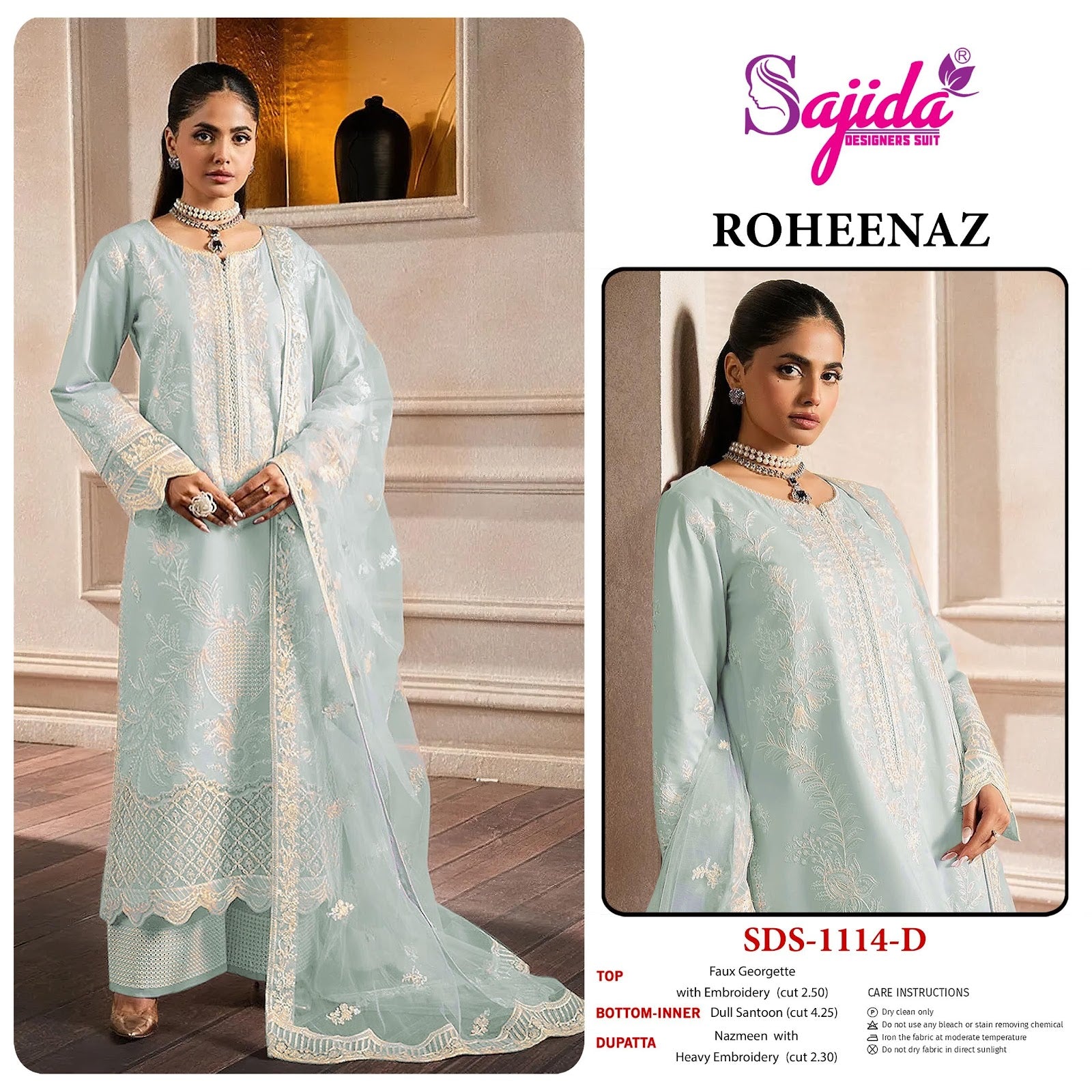 Roheenaz Sajida Georgette Pakistani Salwar Suits Supplier Gujarat