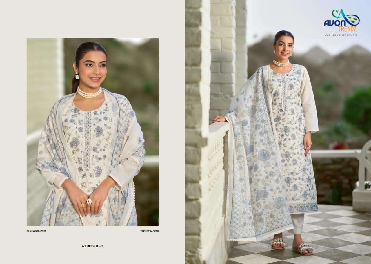 Rohini Avon Trendz Linen Pant Style Suits Wholesale Price
