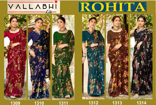 Rohita Vallabhi Lite Georgette Sarees Supplier Ahmedabad