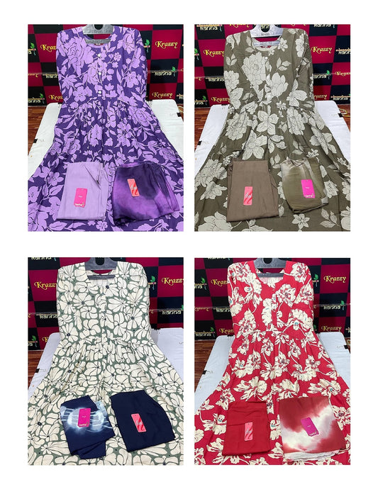 Rolex 180825 Kanha Reyon Readymade Anarkali Suits Manufacturer Ahmedabad