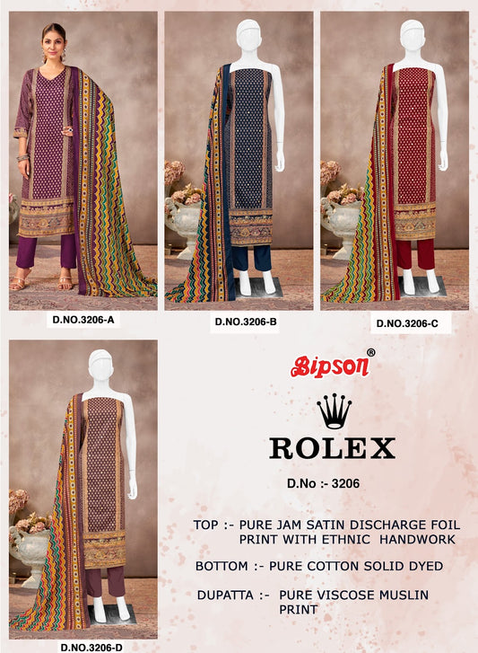 Rolex 3206 Bipson Prints Pure Jaam Pant Style Suits Wholesale Price