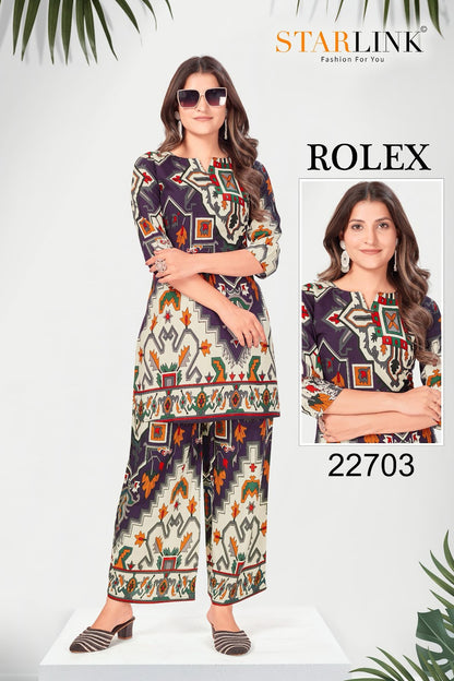 Rolex Starlink Rayon Co Ord Set Manufacturer Ahmedabad