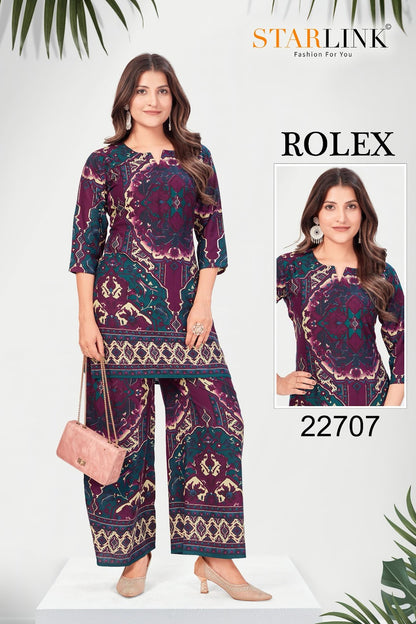 Rolex Starlink Rayon Co Ord Set Manufacturer Ahmedabad
