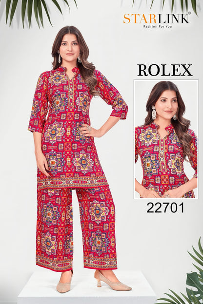 Rolex Starlink Rayon Co Ord Set Manufacturer Ahmedabad