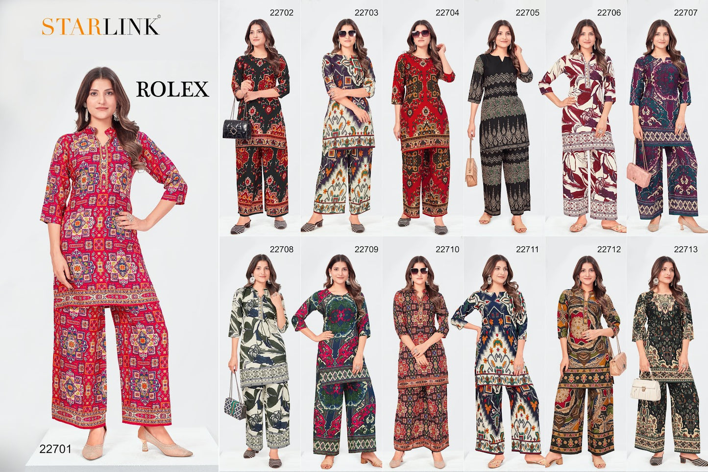 Rolex Starlink Rayon Co Ord Set Manufacturer Ahmedabad