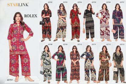 Rolex Starlink Rayon Co Ord Set Manufacturer Ahmedabad