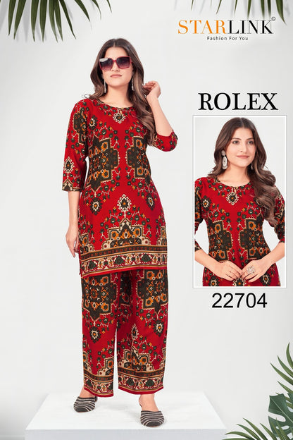 Rolex Starlink Rayon Co Ord Set Manufacturer Ahmedabad