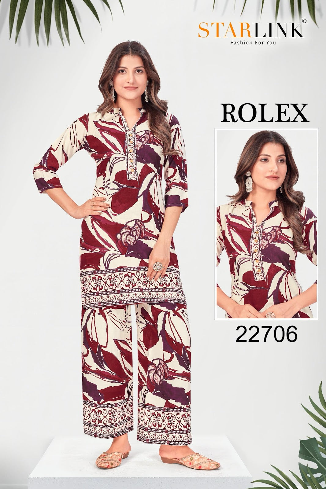 Rolex Starlink Rayon Co Ord Set Manufacturer Ahmedabad
