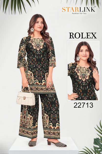 Rolex Starlink Rayon Co Ord Set Manufacturer Ahmedabad