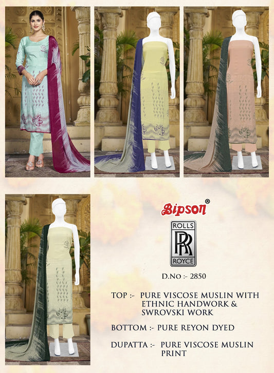 Rolls Royce 2850 Bipson Prints Viscose Muslin Pant Style Suits Supplier India