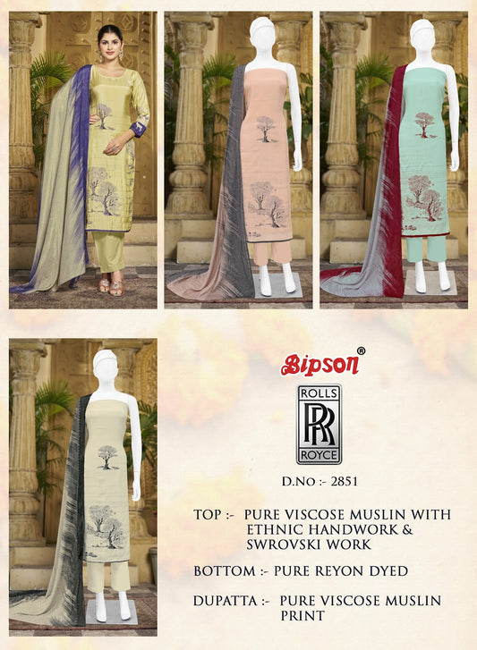 Rolls Royce 2851 Bipson Prints Viscose Muslin Pant Style Suits Exporter India
