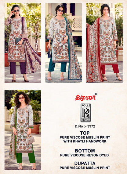 Rolls Royce 3972 Bipson Prints Viscose Muslin Pant Style Suits Exporter India