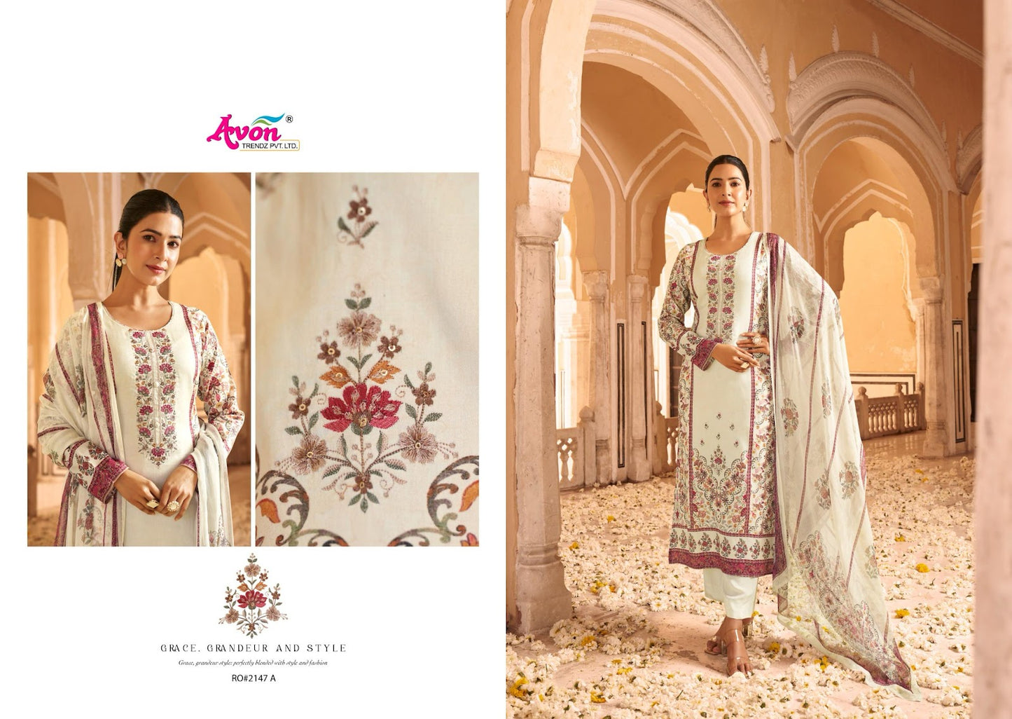Roma Avon Trendz Jaam Satin Pant Style Suits Supplier Gujarat