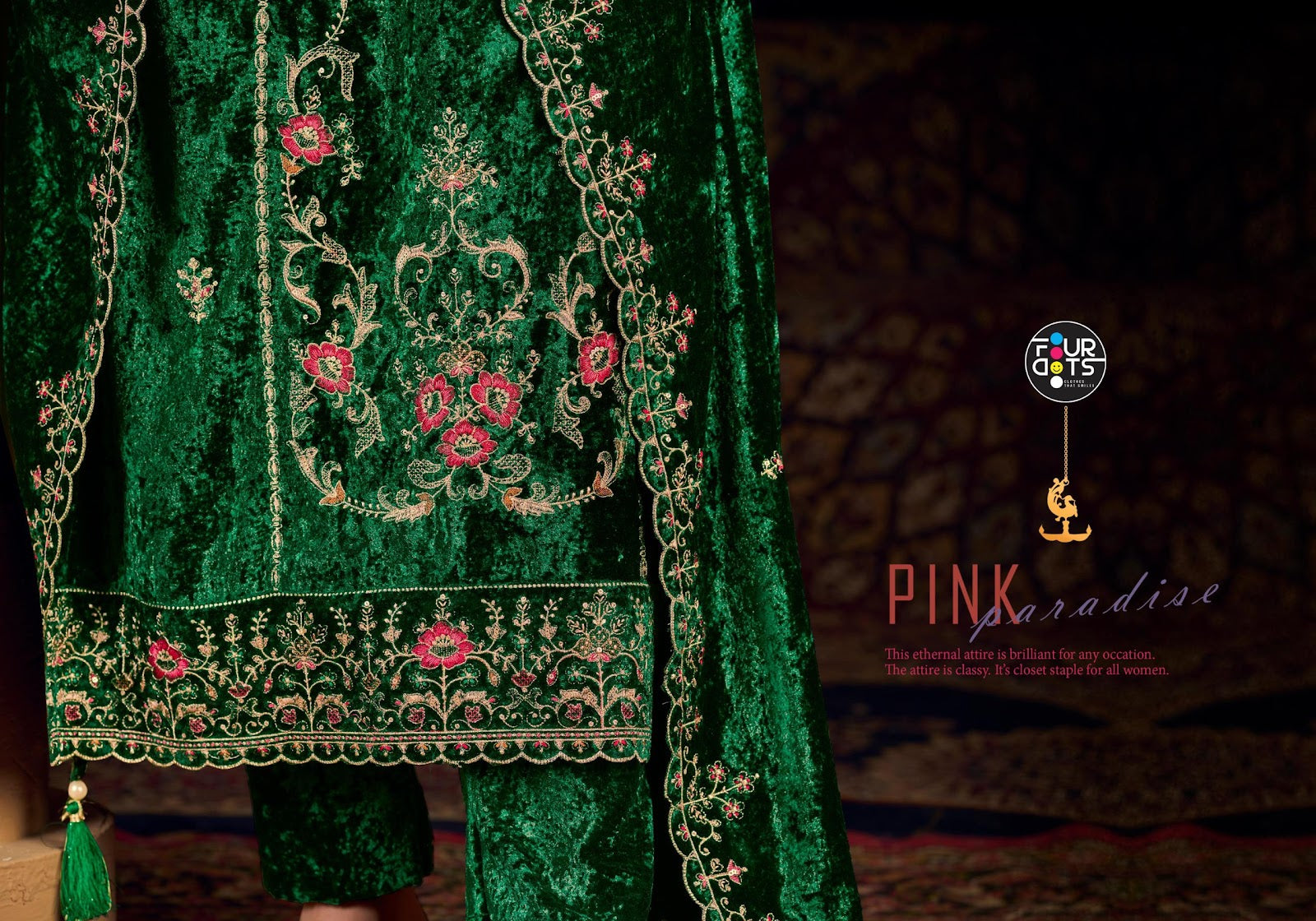 Roman Four Dots Velvet Suits Wholesaler