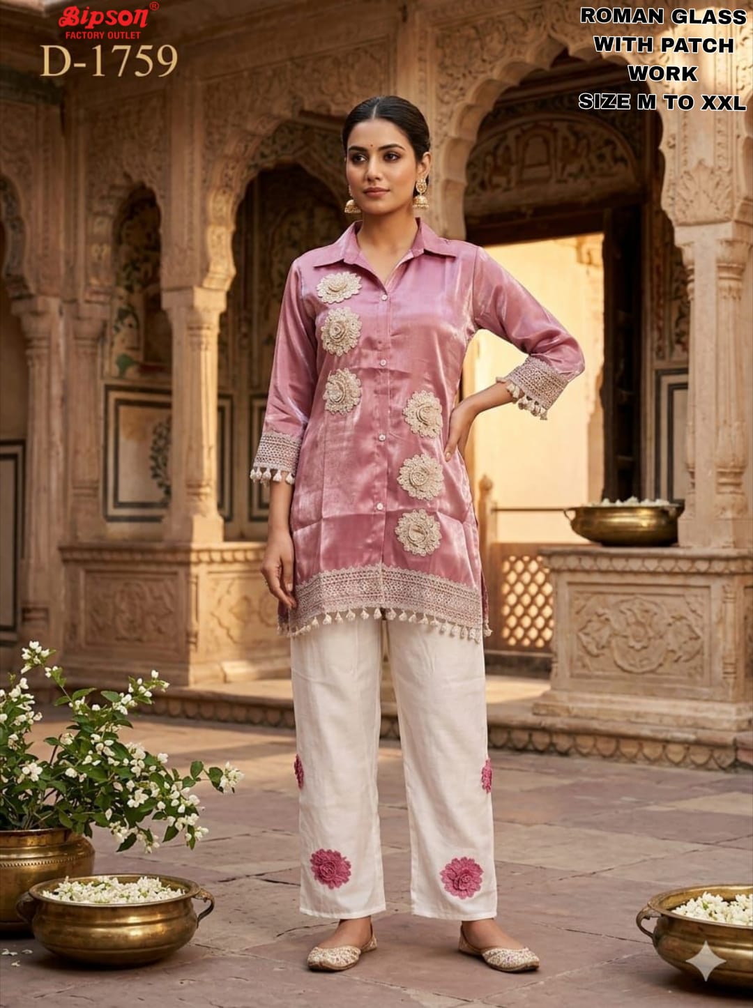 Roman Glass 0805 Bipson Prints Co Ord Set Wholesaler Ahmedabad