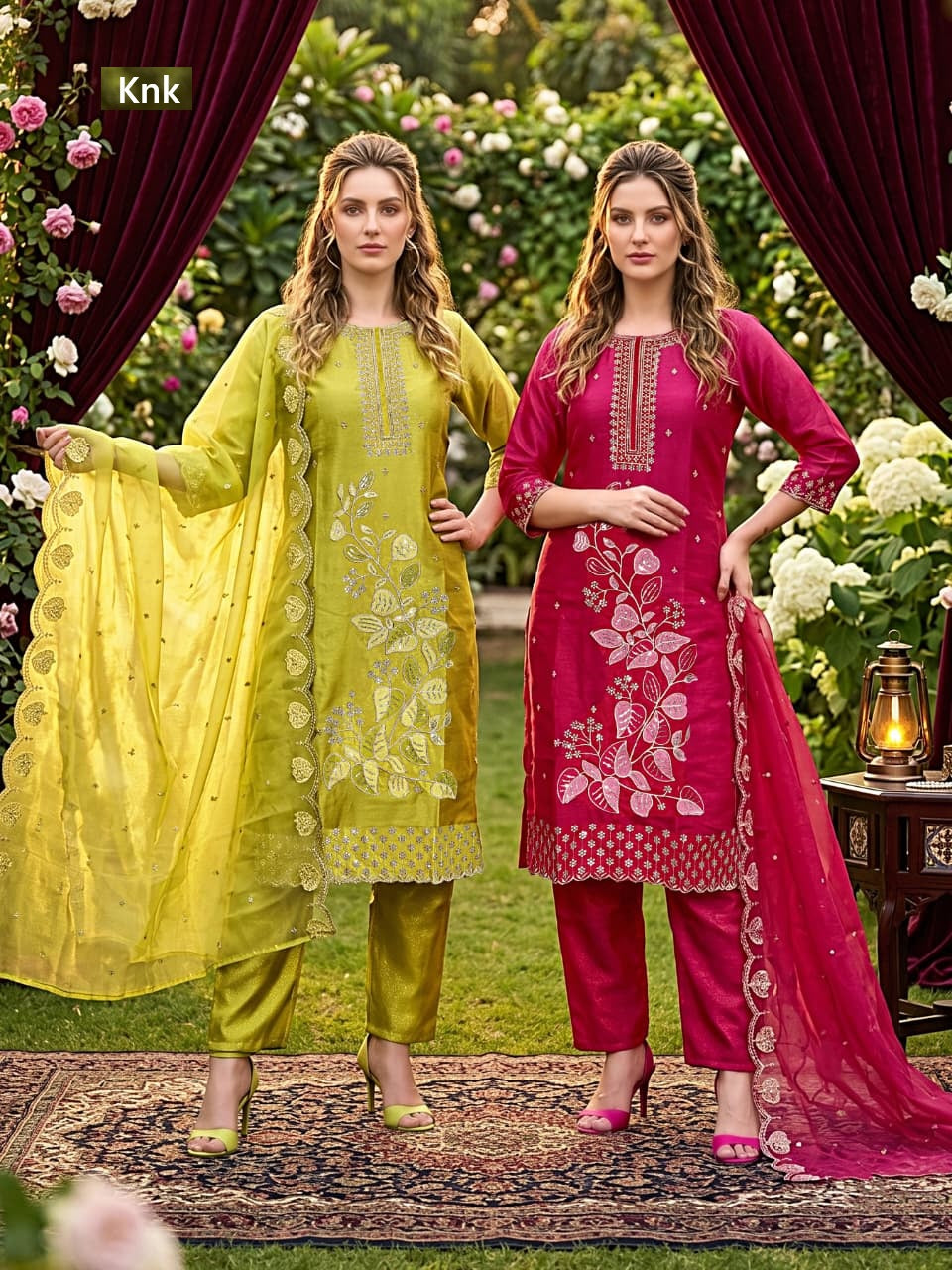 Roman Glass 2907 Knk Readymade Pant Style Suits Wholesaler Gujarat