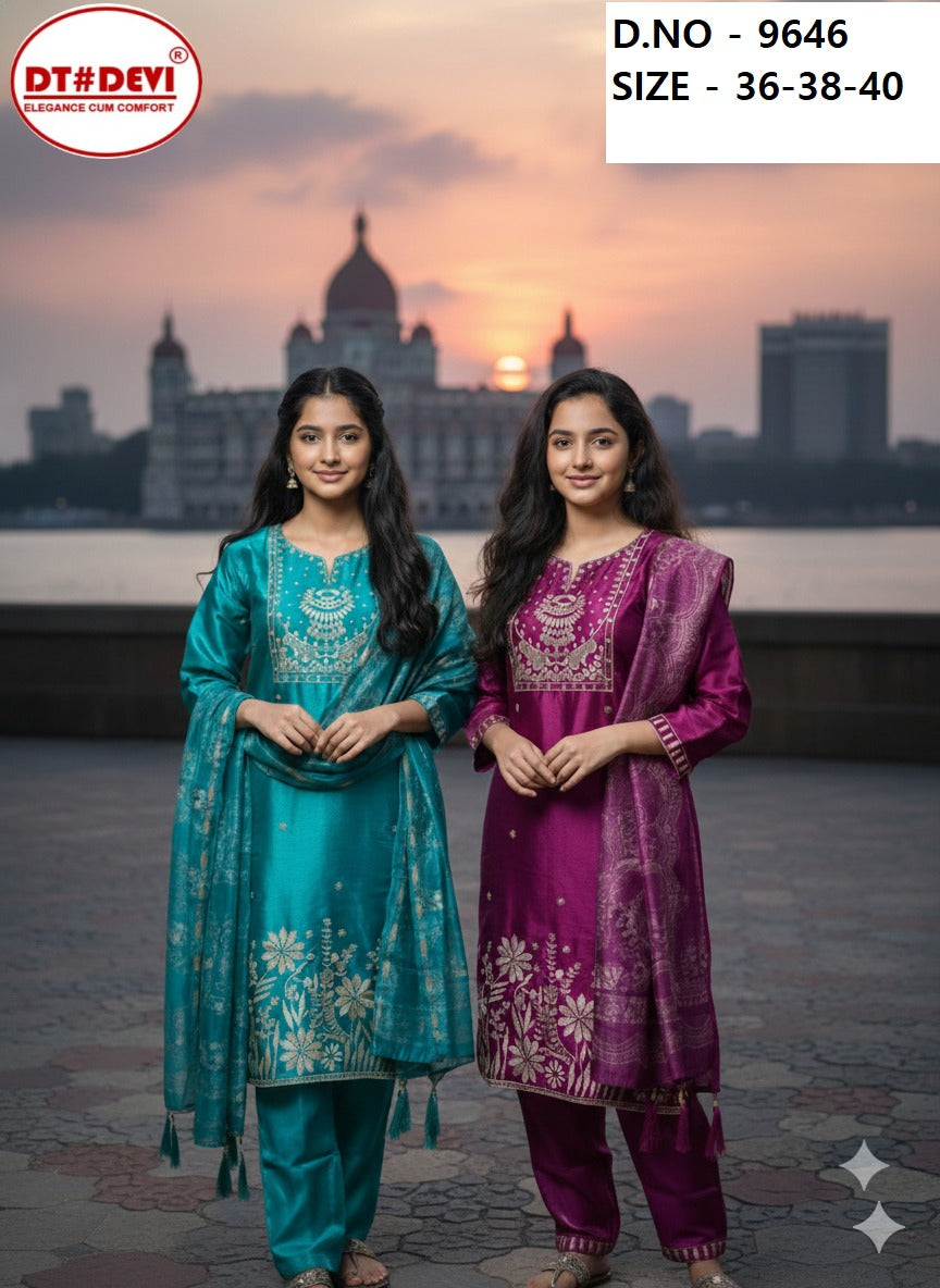 Roman Glass Dn 9646 Dt Devi Glass Roman Girls Readymade Pant Suits Wholesale