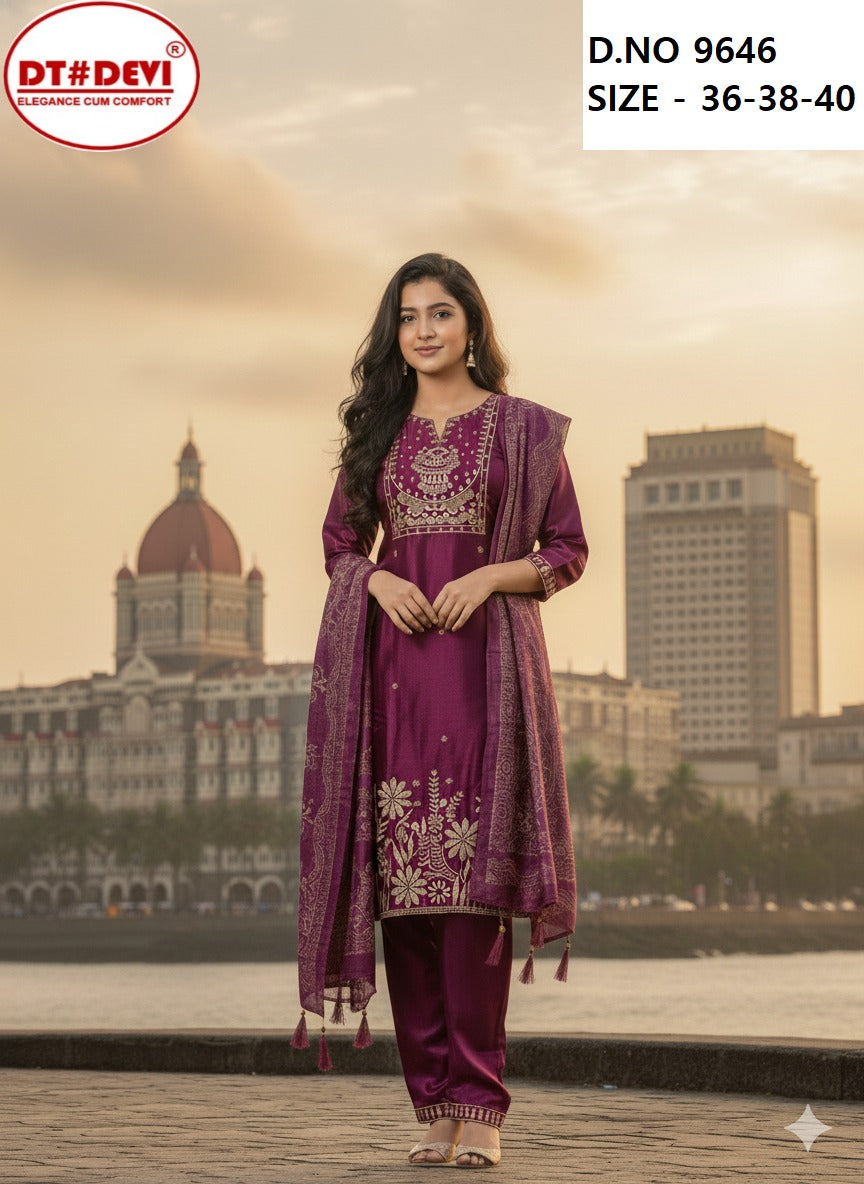 Roman Glass Dn 9646 Dt Devi Glass Roman Girls Readymade Pant Suits Wholesale