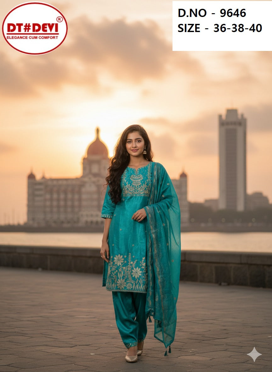 Roman Glass Dn 9646 Dt Devi Glass Roman Girls Readymade Pant Suits Wholesale