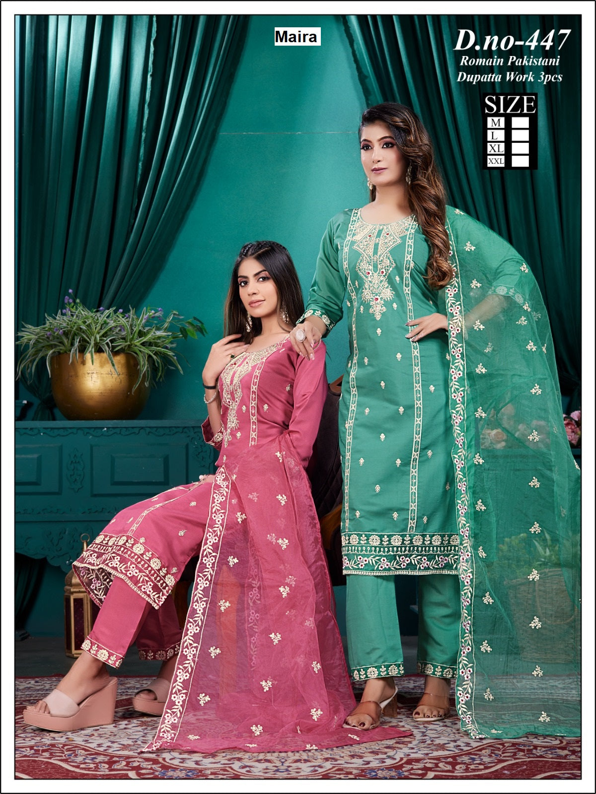 Roman Silk 040625 Maira Readymade Pant Style Suits Wholesaler India