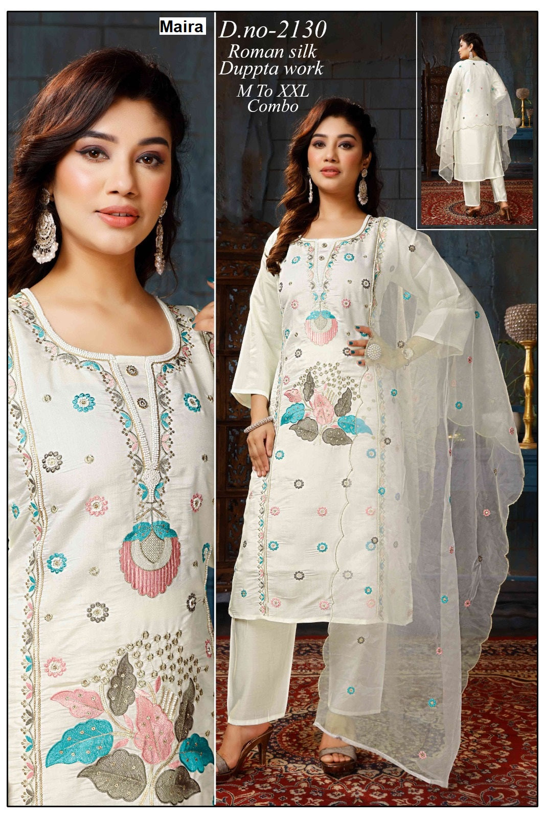 Roman Silk 040625 Maira Readymade Pant Style Suits Wholesaler India